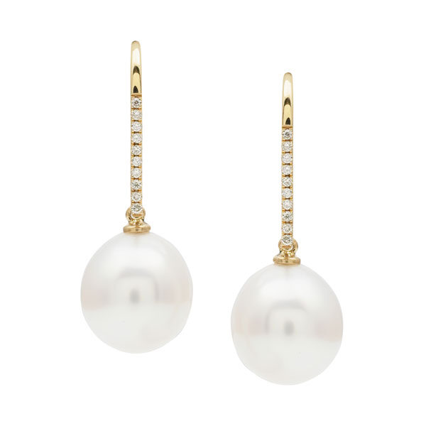 Pearl & Diamond Earrings 18ct Pearl Earrings