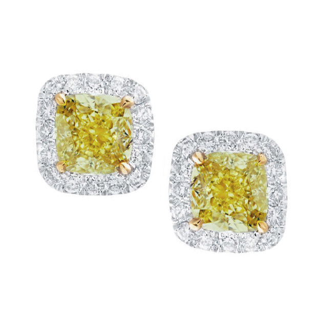 Yellow Diamond Stud Earrings - Stones Diamonds