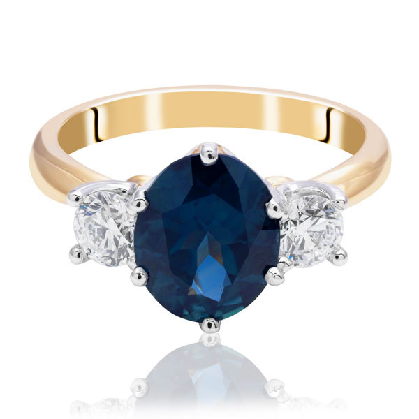 Australian Sapphire Engagement Ring - Stones Diamonds