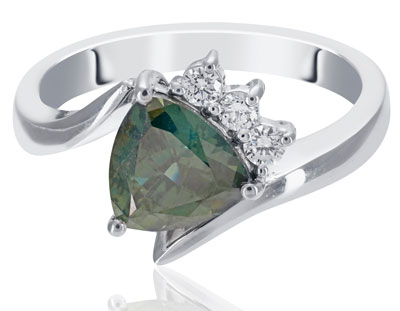 Coloured Gemstone Ring Green Sapphire
