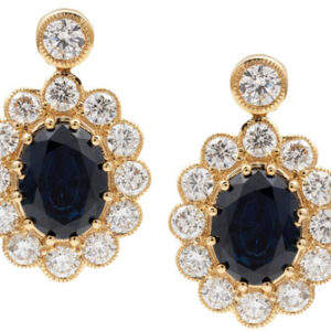Australian Sapphire & Diamond Halo Earrings