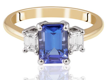 tanzanite coloured gemstone ring