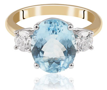 Coloured Gemstone Ring Aquamarine Engagement Ring