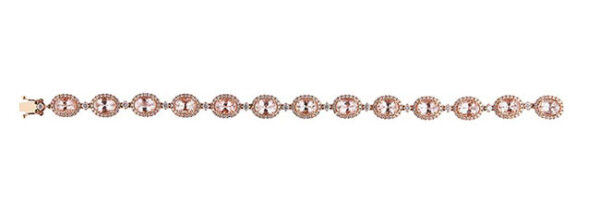 Oval cut Morganite Bracelet bracelet rose gold