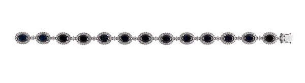 Oval Cut Inverell Sapphire and Diamond Bracelet Diamond Bracelet