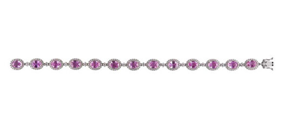 Oval Cut Pink Sapphires coloured gemstone bracelet