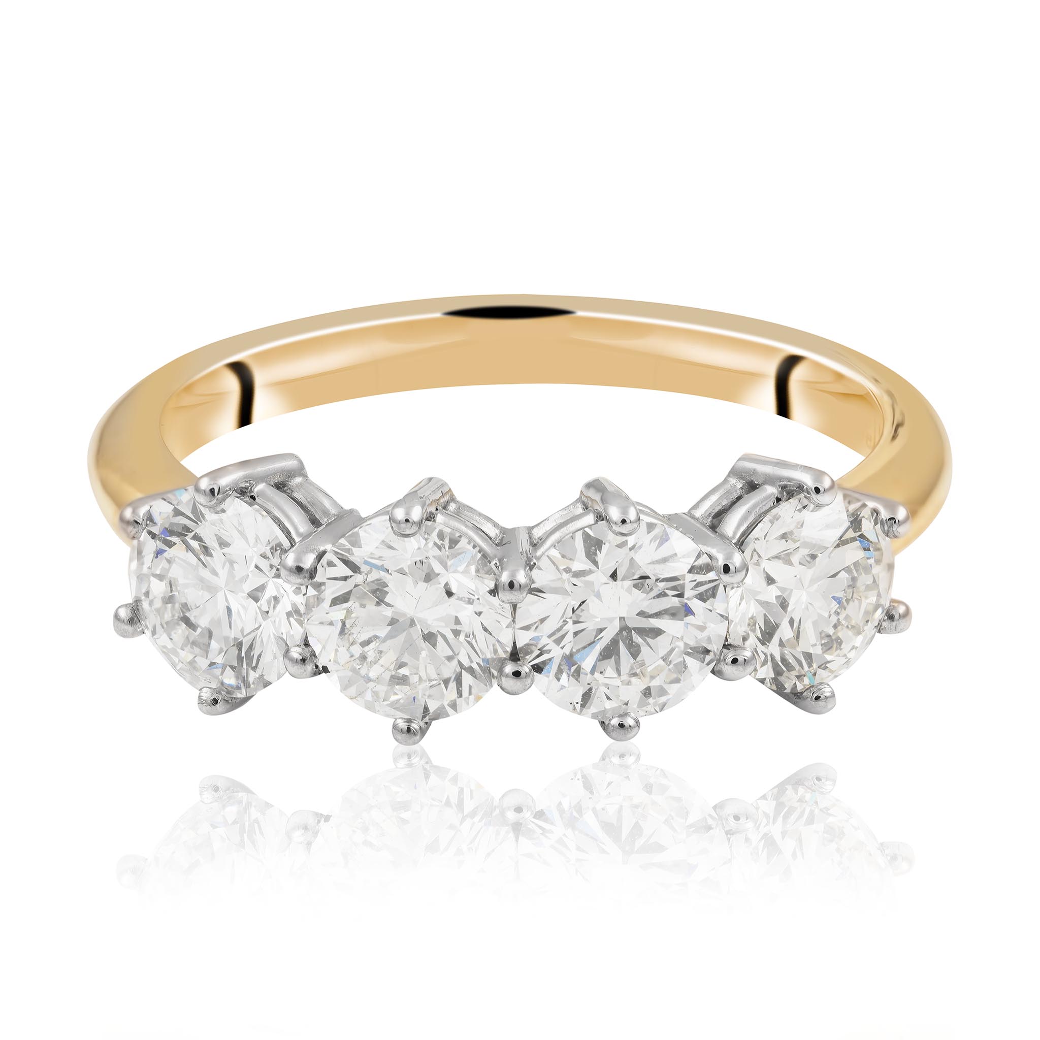 Greenwich 4 Ruby & Diamond Ring in 14k Gold (July)